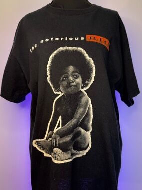 Notorious B.I.G. Graphic Band Tee Black Biggie Smalls Shirt Oversized M/L